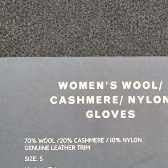 Cashmere Wool Leather Trim Red Black Bow Winter Gloves NWT - Picture 2 of 5